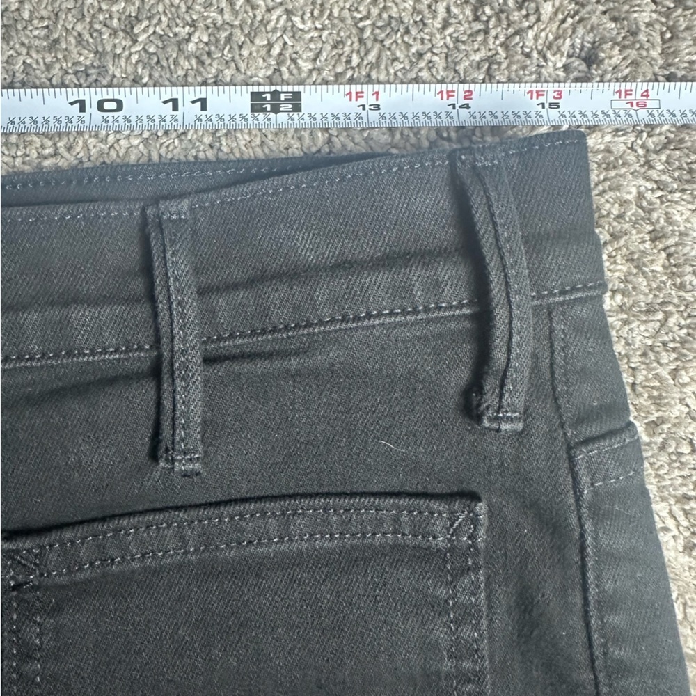 MOTHER Patch Pocket Insider Ankle Mid-Rise Crop Flare Jeans 30 10 black pitch - Picture 14 of 15